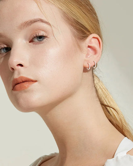 1 pair Women/Man Stainless Steel Small Hoops Earring Piercing Ear Cartilage Tragus Simple Thin Circle Anti-allergic Ear Buckle