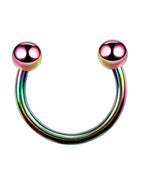 B-Rainbow / Nose Rings & Studs / 10mm|Face|C-shaped and spiral