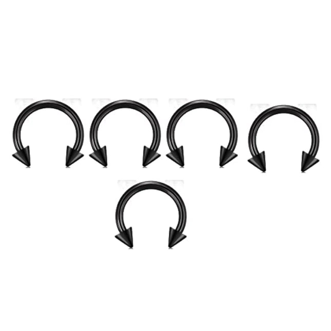 5pcs Stainless Steel Nose Hoop Ring Septum Rings Lip Studs Nostril Earrings Circular Tragus Ear Piercing Horseshoe Body Jewelry