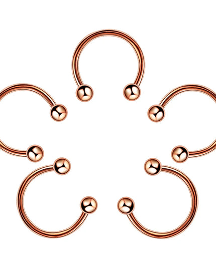Stainless Steel Cone Spike Horseshoe Circular Septum Nose Ring Nipple Hoops Nose Septum Eyebrow Ear Piercing Body Jewelry