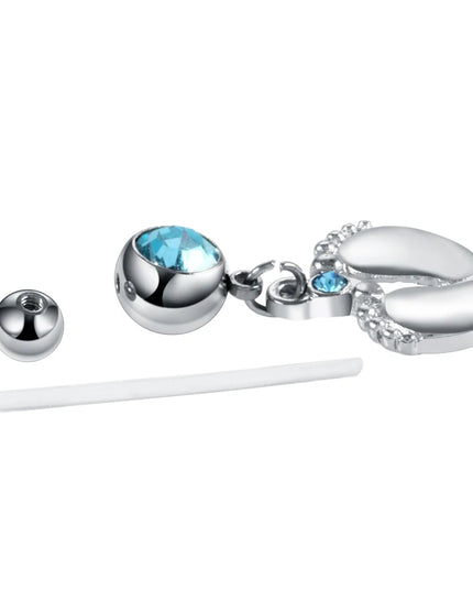 1PC Belly Button Piercing Crystal Ball Butterfly Navel Piercing Stainless Steel Belly Button Ring Cartilage Earring Jewelry