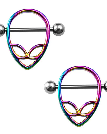2pcs Stainless Steel Nipple Ring Piercing Barbell Shield Bar 14G Nipple Cover Adult Game for Women Sexy Breast Body Jewelry Gift