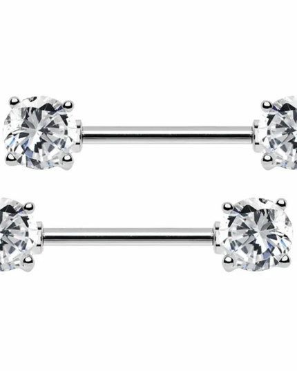1Pair Stainless Steel Crystal Nipple Piercing Barbell Lot 14Gcharming Opal Nipple Piercing Jewelry Bulk Sexy Nipple Piercing Set
