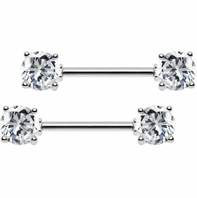 1Pair Stainless Steel Crystal Nipple Piercing Barbell Lot 14Gcharming Opal Nipple Piercing Jewelry Bulk Sexy Nipple Piercing Set