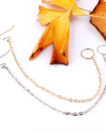 Retro Nose Ring Chain Earrings Hook Ring Round Nose Piercing Ear Bone Lip Rings Piercing Women Unique Body Jewelry