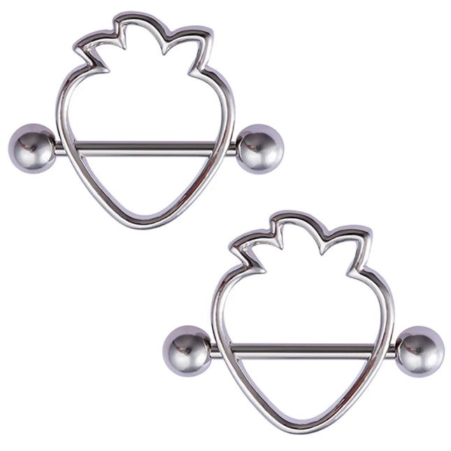 2pcs Stainless Steel Nipple Ring Piercing Barbell Shield Bar 14G Nipple Cover Adult Game for Women Sexy Breast Body Jewelry Gift