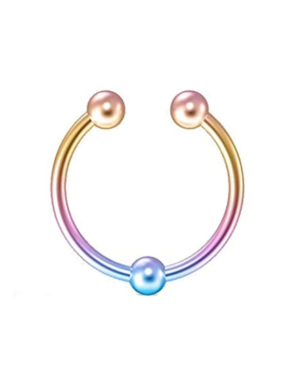 Fake Nose Septum Rings Faux Fake False Imitate Nose Rings Clip Horseshoe Hoop Ring Stainless Steel Body Non Piercing Jewelry