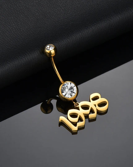 Letdiffery Custom Name Belly Button Rings for Women Stainless Steel Personalized White Zircon Sexy Body Piercing Summer Jewelry