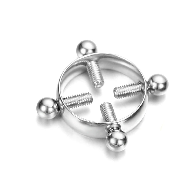 Fake Nipple Piercing Jewelry Screw Nipple Ring Clamps Stainless Steel Women Bra Breast Round Shield Body Jewelry 1 PC