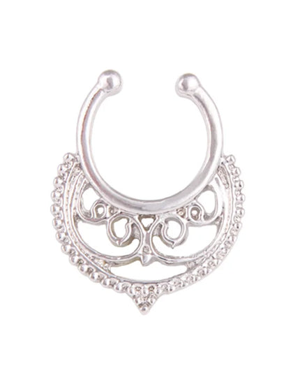 1PCS Stainless Steel Fake Nose Ring Clip On Septum Piercing Faux Hoop Indian Nose Ring Pircing Nariz Punk Body Piercing Jewelry