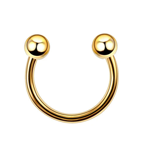 Stainless Steel Cone Spike Horseshoe Circular Septum Nose Ring Nipple Hoops Nose Septum Eyebrow Ear Piercing Body Jewelry