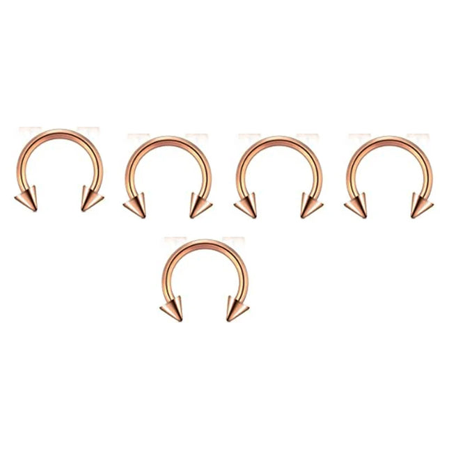 5pcs Stainless Steel Nose Hoop Ring Septum Rings Lip Studs Nostril Earrings Circular Tragus Ear Piercing Horseshoe Body Jewelry