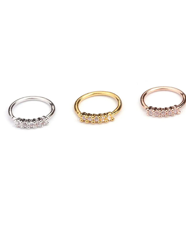 1 Pcs 0.8x8mm Nose Piercing Body Jewelry Part Nose Hoop Nostril Nose Ring Tiny Flower Helix Cartilage Tragus Ring