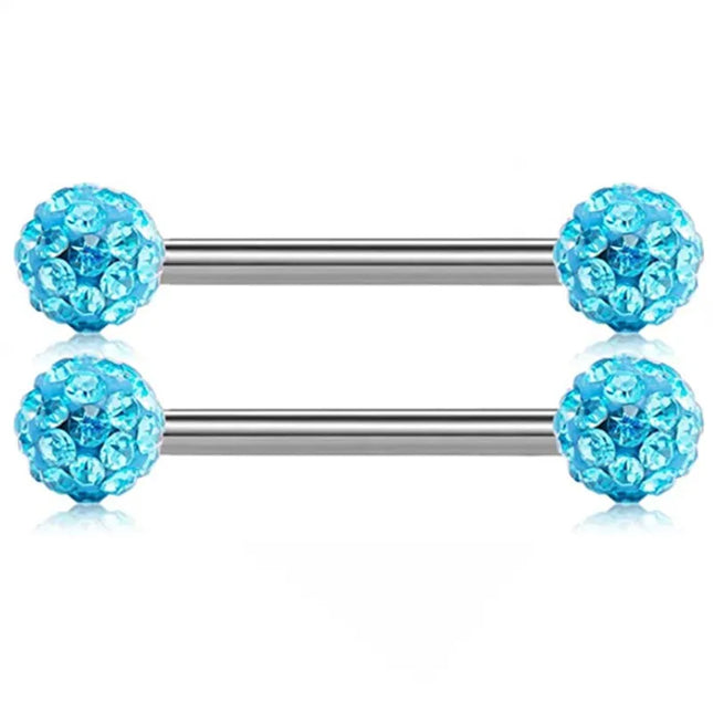 1Pair Stainless Steel Crystal Nipple Piercing Barbell Lot 14Gcharming Opal Nipple Piercing Jewelry Bulk Sexy Nipple Piercing Set