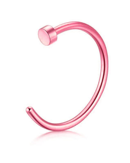2PCS Stainlees Steel C Shape Nose Ring Women Girls Fake Piercing Hoop Stud Female Body Jewelry Party Gift