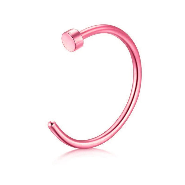 2PCS Stainlees Steel C Shape Nose Ring Women Girls Fake Piercing Hoop Stud Female Body Jewelry Party Gift