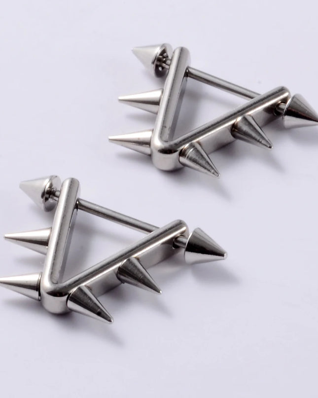 2Pcs Surgical Steel Cone Nipple Piercing Heart Barbell 14G Nipple Shield Charming Nipple Rings For Women Body Piercing Jewelry