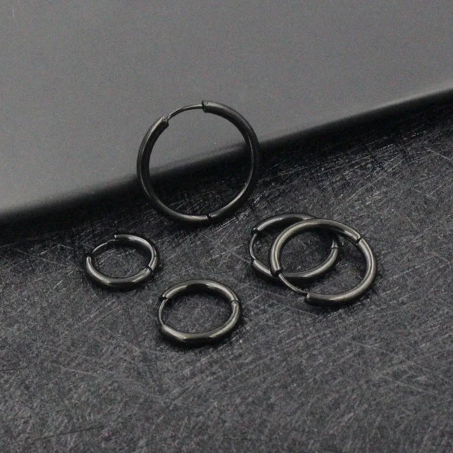 1 pair Women/Man Stainless Steel Small Hoops Earring Piercing Ear Cartilage Tragus Simple Thin Circle Anti-allergic Ear Buckle