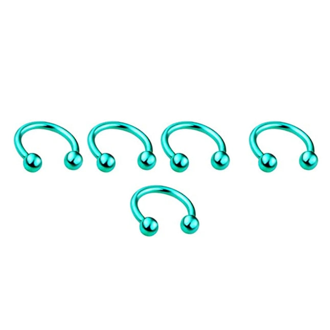 5pcs Stainless Steel Nose Hoop Ring Septum Rings Lip Studs Nostril Earrings Circular Tragus Ear Piercing Horseshoe Body Jewelry