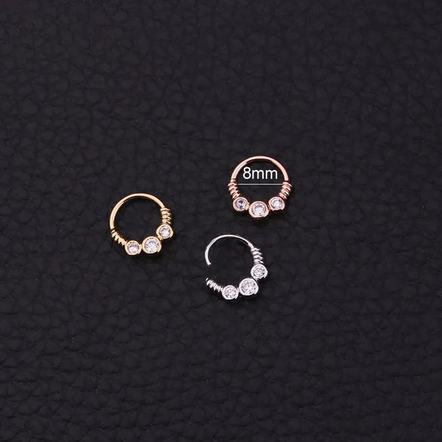 Nose Piercing Body Jewelry Part Nose Hoop Nostril Nose Ring Tiny Flower Helix Cartilage Tragus Ring