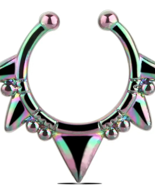 1PCS Stainless Steel Fake Nose Ring Clip On Septum Piercing Faux Hoop Indian Nose Ring Pircing Nariz Punk Body Piercing Jewelry