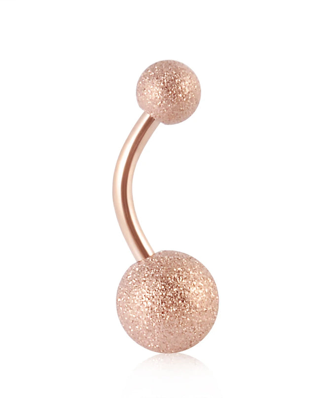 1Piece Surgical Steel Anodized Belly Button Rings Matte Balls Navel Studs Banana  Curved Barbell Body Piercing Jewelry 14g