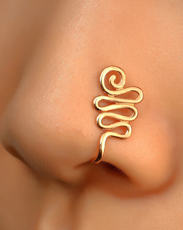 Men Women Nose Ring Clip Fake Septum Piering Rock Hip Hoop Punk Stainless Steel Body Jewelry Non Perforation Nose Clip Ring 2026