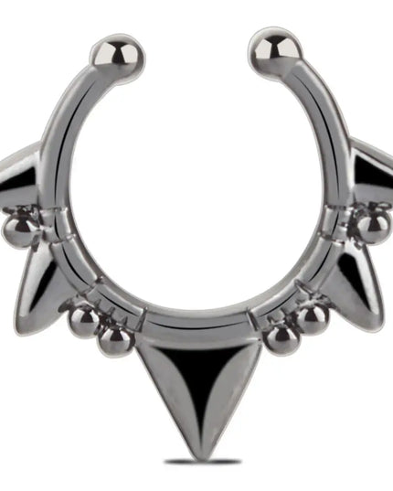 1PCS Stainless Steel Fake Nose Ring Clip On Septum Piercing Faux Hoop Indian Nose Ring Pircing Nariz Punk Body Piercing Jewelry