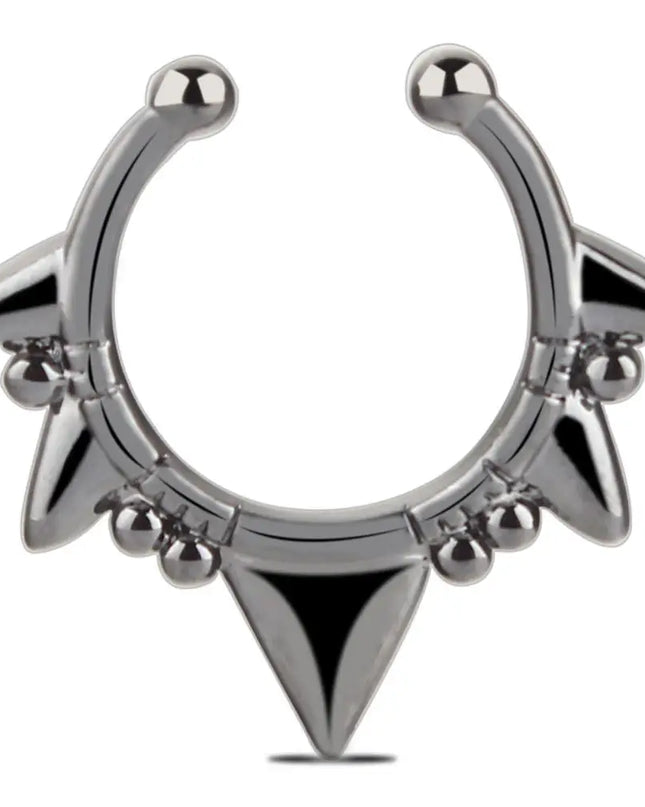 1PCS Stainless Steel Fake Nose Ring Clip On Septum Piercing Faux Hoop Indian Nose Ring Pircing Nariz Punk Body Piercing Jewelry