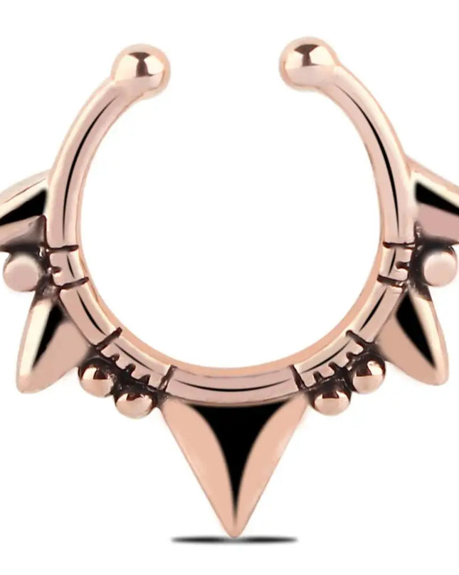 1PCS Stainless Steel Fake Nose Ring Clip On Septum Piercing Faux Hoop Indian Nose Ring Pircing Nariz Punk Body Piercing Jewelry