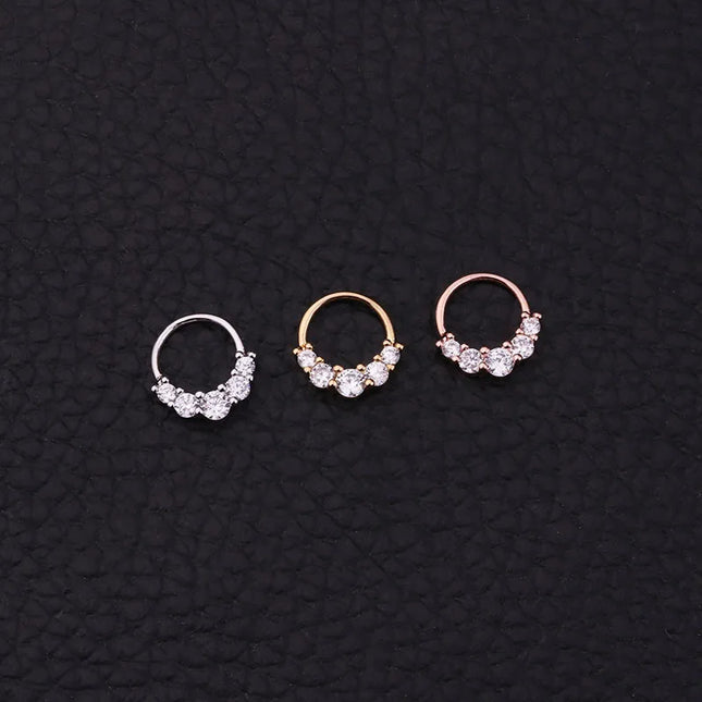 Nose Piercing Body Jewelry Part Nose Hoop Nostril Nose Ring Tiny Flower Helix Cartilage Tragus Ring