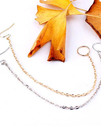 Retro Nose Ring Chain Earrings Hook Ring Round Nose Piercing Ear Bone Lip Rings Piercing Women Unique Body Jewelry