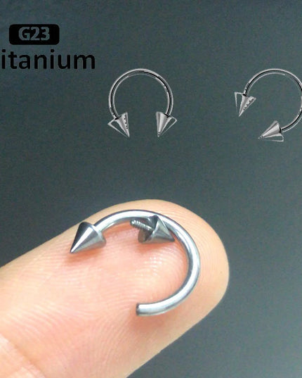 F136 Titanium Hoop Nose Rings Internally Threaded  Septum Lip Circular Barbell Horseshoe Ear Tragus Helix Earrings Nose Piercing