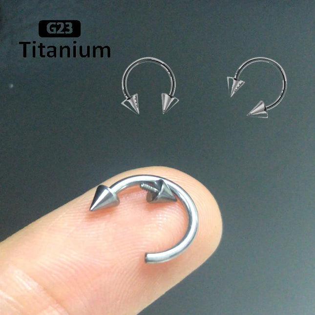 F136 Titanium Hoop Nose Rings Internally Threaded  Septum Lip Circular Barbell Horseshoe Ear Tragus Helix Earrings Nose Piercing
