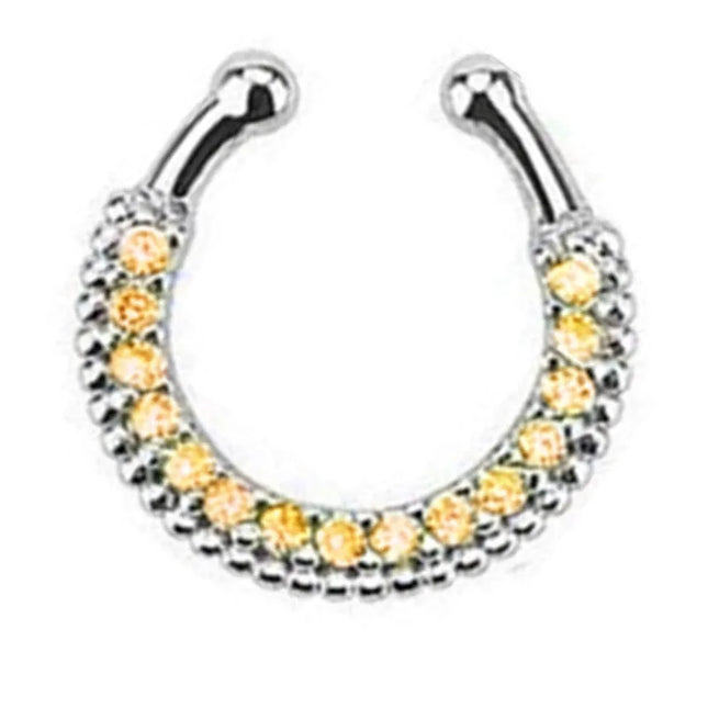1PCS Stainless Steel Fake Nose Ring Clip On Septum Piercing Faux Hoop Indian Nose Ring Pircing Nariz Punk Body Piercing Jewelry