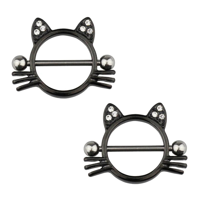 2pcs Stainless Steel Nipple Ring Piercing Barbell Shield Bar 14G Nipple Cover Adult Game for Women Sexy Breast Body Jewelry Gift