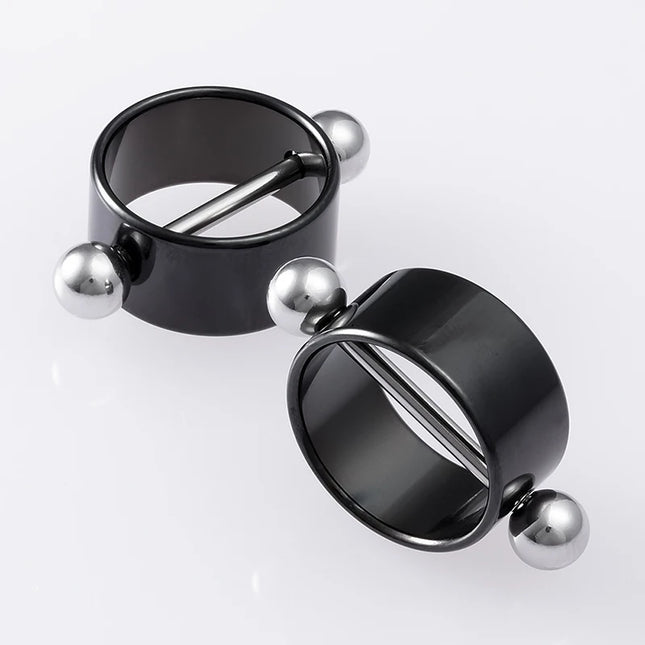 2pcs Sexy Nipple Ring Piercing Stainless Steel Nipple Shield Stud Barbell Breast Silver Color for Women Body Jewelry Gift 14G