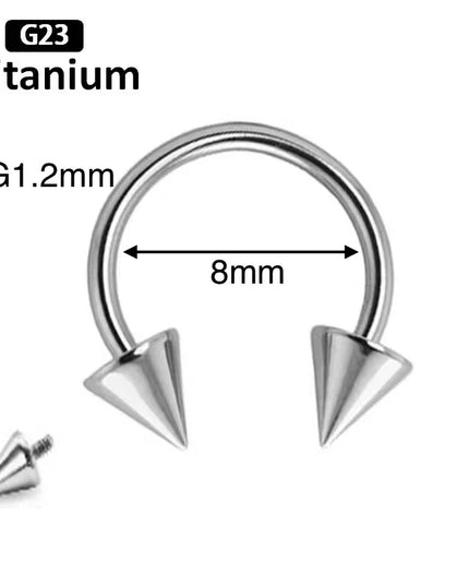 F136 Titanium Hoop Nose Rings Internally Threaded  Septum Lip Circular Barbell Horseshoe Ear Tragus Helix Earrings Nose Piercing