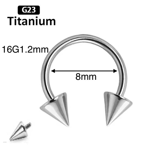 F136 Titanium Hoop Nose Rings Internally Threaded  Septum Lip Circular Barbell Horseshoe Ear Tragus Helix Earrings Nose Piercing