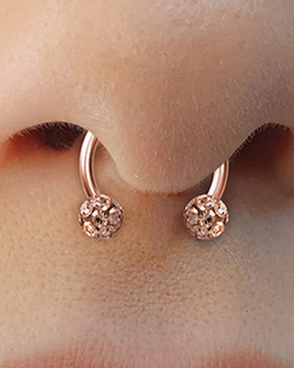 1PC Bling Ferido Nose Septum Rings Horseshoe Piercing Jewelry 16G Cartilage Helix Tragus Earrings Hoop Lip Piercing Retainer 8mm