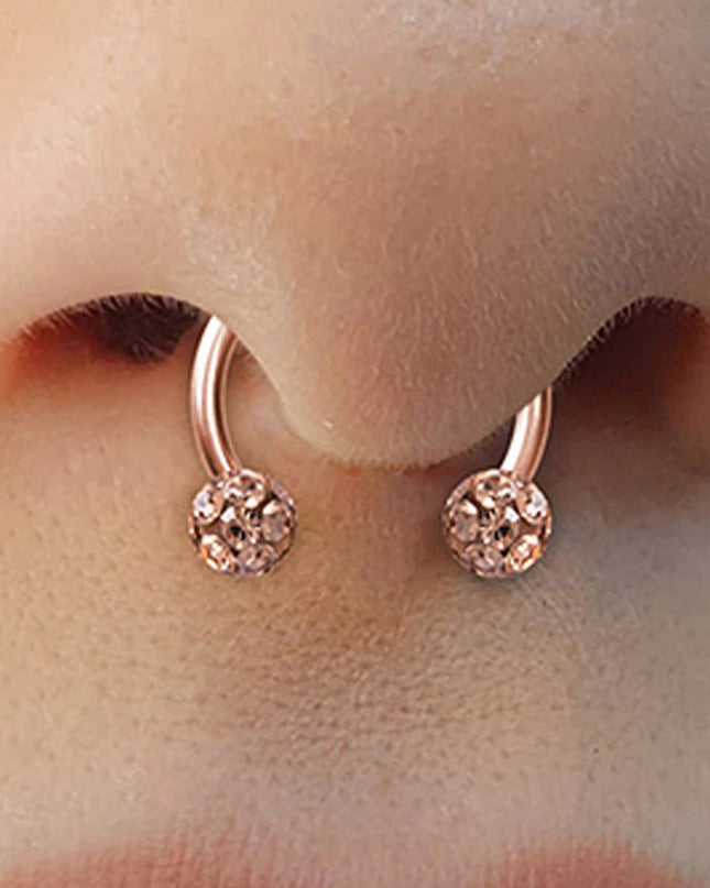 1PC Bling Ferido Nose Septum Rings Horseshoe Piercing Jewelry 16G Cartilage Helix Tragus Earrings Hoop Lip Piercing Retainer 8mm