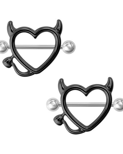 2pcs Stainless Steel Nipple Ring Piercing Barbell Shield Bar 14G Nipple Cover Adult Game for Women Sexy Breast Body Jewelry Gift