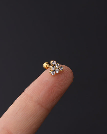 1PC 20g Internally Threaded G23 Titanium & Steel Bar Opal Ear Piercing Jewelry Helix Tragus Cartilage Earrings Nose Stud
