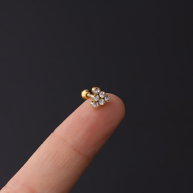 1PC 20g Internally Threaded G23 Titanium & Steel Bar Opal Ear Piercing Jewelry Helix Tragus Cartilage Earrings Nose Stud