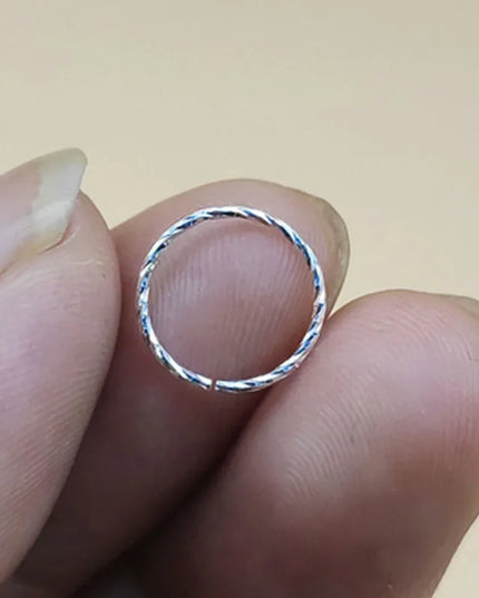 India Nose ring hoop 925 sterling silver thin nose piercing for women men twist zircon cartilage tragus helix hoop earring