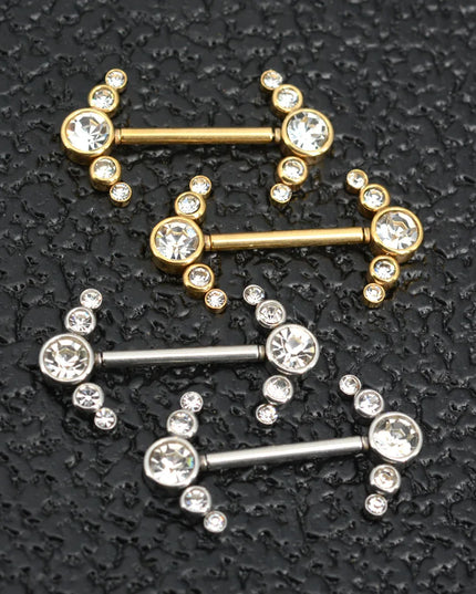 1 Pair 16G 1.2x14mm Plug-in Stainless Steel Barbell Piercing Sexy Women Nipple Piercing Jewelry Unthreaded Nipple Rings No Screw