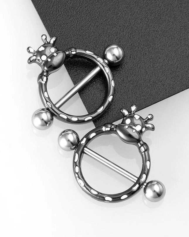 1 Pair 14G Stainless steel Breast Piercing Jewelry Heart Nipple Piercing Bar Nipple Rings Shield Cover Barbell Sexy Piercings