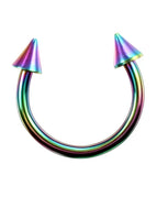 A-Rainbow / Nose Rings & Studs / 10mm|Face|C-shaped and spiral