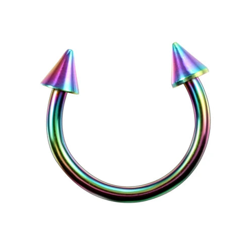 Stainless Steel Cone Spike Horseshoe Circular Septum Nose Ring Nipple Hoops Nose Septum Eyebrow Ear Piercing Body Jewelry