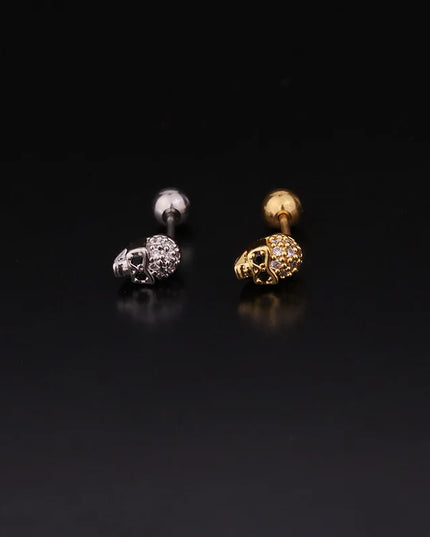 Cz EarTragus Cartilage Piercing Crystal Flower Skull Heart Pearl Earrings Barbell Piercing Orelha Ear Stud Helix Sexy Jewelry